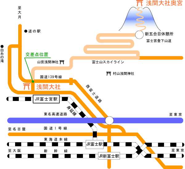 浅間大社周辺地図：広域